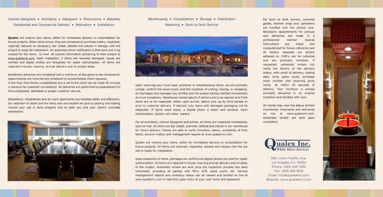 Qualex Tri-Fold Brochure Design Inside